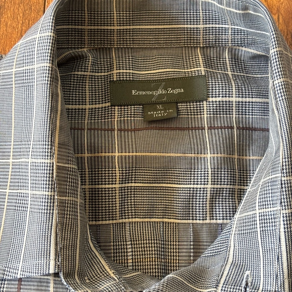 Ermenegildo Zegna Men’s button down shirt xl made in Italy as is